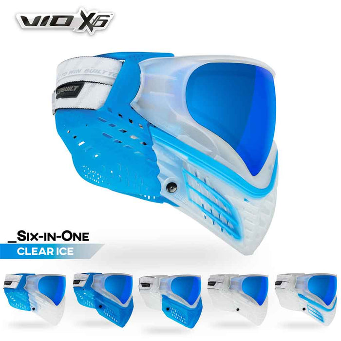 Virtue VIO X6 Thermal Paintball Mask - Clear Ice - Choose Lens Color (SKU 18123)