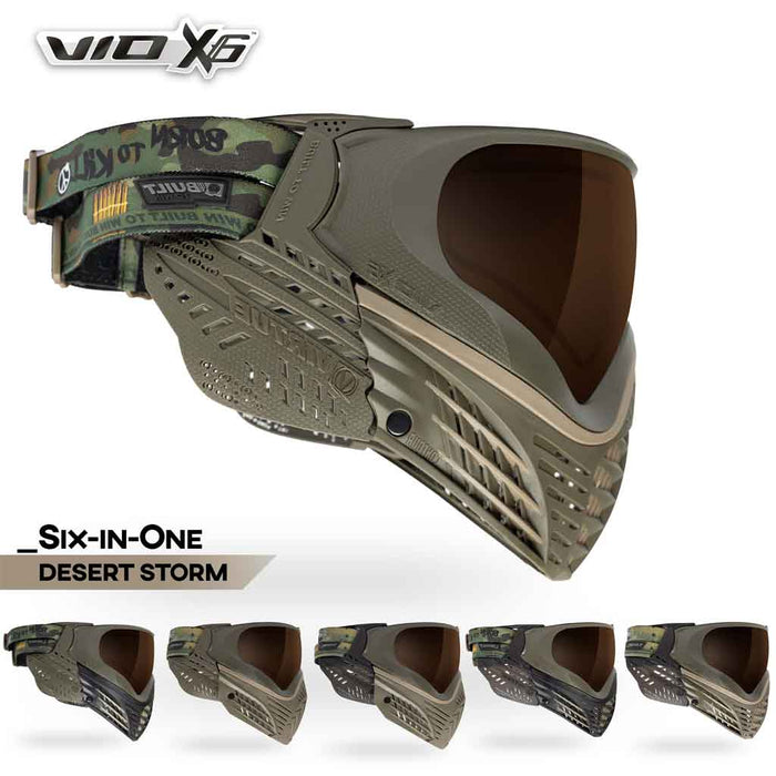 Virtue VIO X6 Thermal Paintball Mask - Desert Storm - Choose Lens Color (SKU 18137)