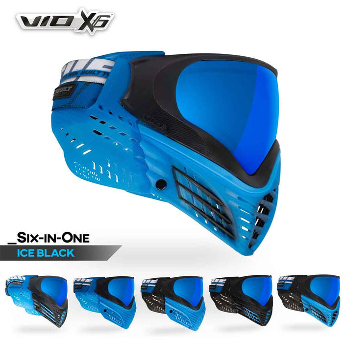 Virtue VIO X6 Thermal Paintball Mask - Ice Black - Choose Lens Color (SKU 18160)