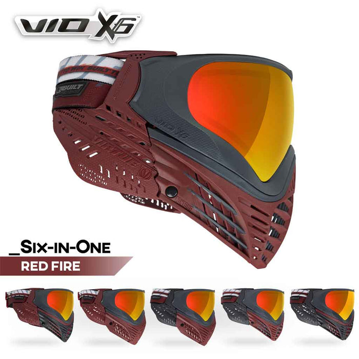 Virtue VIO X6 Thermal Paintball Mask - Red Fire - Choose Lens Color (SKU 18216)