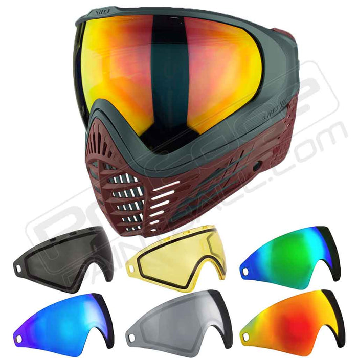 Virtue VIO X6 Thermal Paintball Mask - Red Fire - Choose Lens Color (SKU 18216)