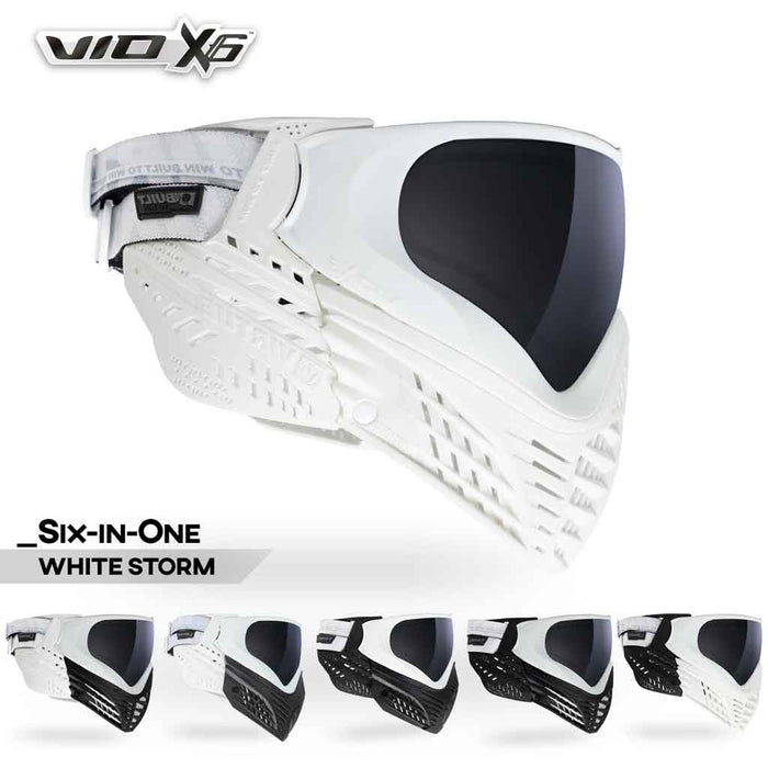 Virtue VIO X6 Thermal Paintball Mask - White Storm - Choose Lens Color (SKU 18225)