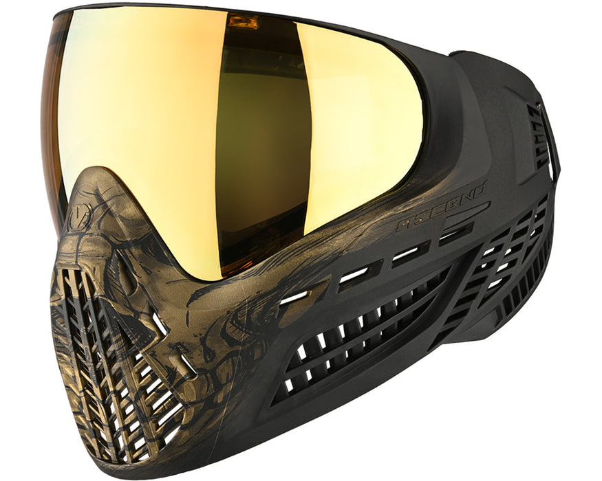 Virtue VIO Ascend Paintball Mask - Gold Skull LE - Choose Lens Color (SKU 16060)