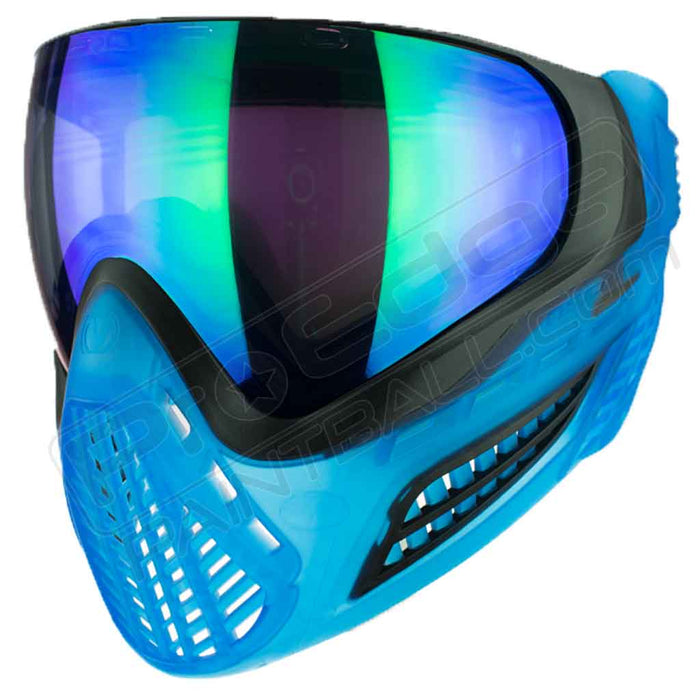 Virtue VIO Ascend Paintball Mask - Black Cyan SE - Choose Lens Color (SKU 19395)