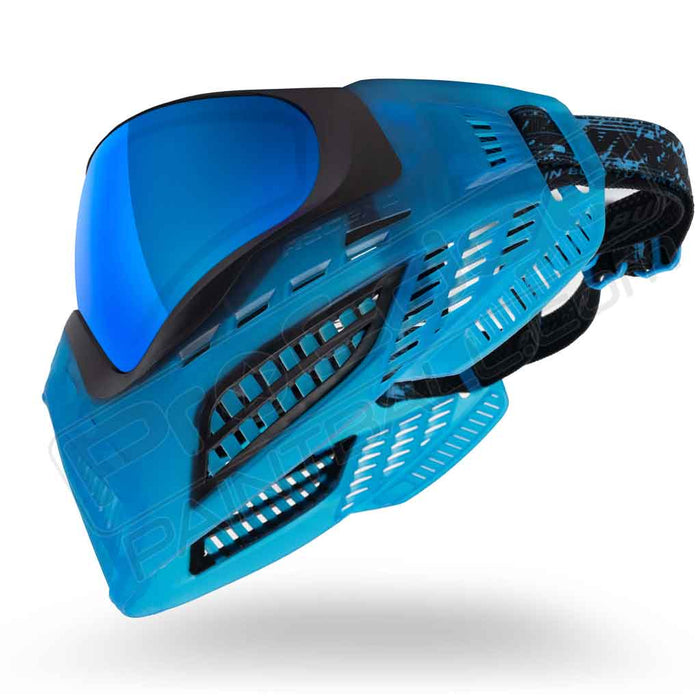 Virtue VIO Ascend Paintball Mask - Black Cyan SE - Choose Lens Color (SKU 19395)