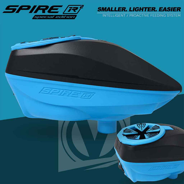 Virtue Spire IR2 Paintball Hopper - Black Cyan SE