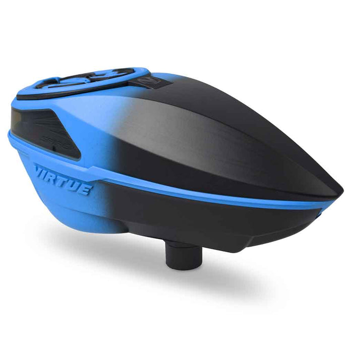 Virtue Spire V Paintball Hopper - Cyan Black Fade