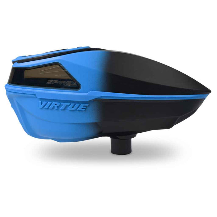 Virtue Spire V Paintball Hopper - Cyan Black Fade