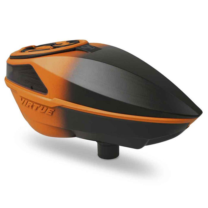 Virtue Spire V Paintball Hopper - Orange Black Fade