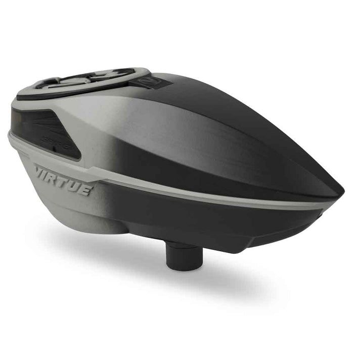 Virtue Spire V Paintball Hopper - Silver Black Fade