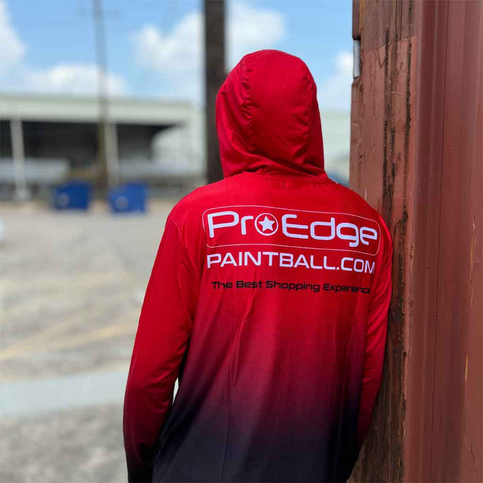 Pro Edge Dry-Fit Shoodie - Red Black Fade