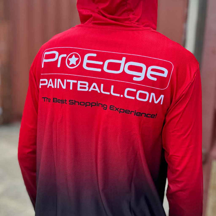 Pro Edge Dry-Fit Shoodie - Red Black Fade