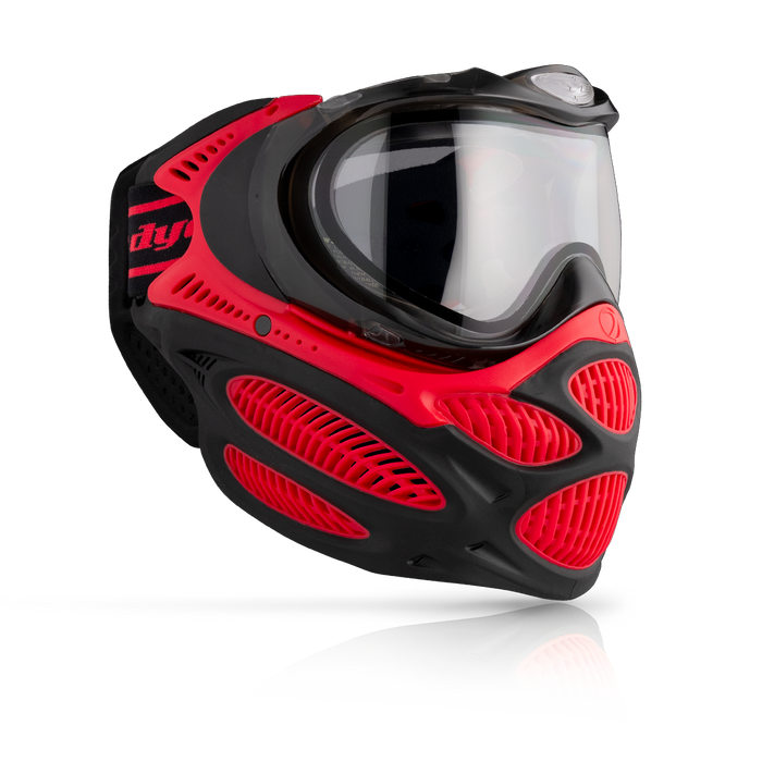 Dye i3 Pro Paintball Mask - Fire Red - Choose Lens Color