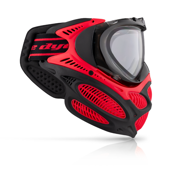 Dye i3 Pro Paintball Mask - Fire Red - Choose Lens Color