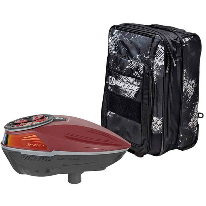 Virtue Spire V Paintball Hopper - Red Storm w/ Free Mid Roller Gearbag