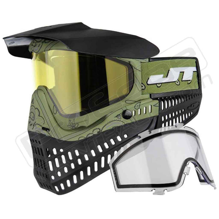 JT Prolfex Paintball Mask LE - Bandana Olive - Choose Lens Color (SKU 15819)