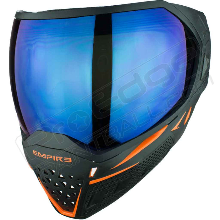 Empire EVS Paintball Mask - Black Orange - Choose Lens Color (SKU 3738)