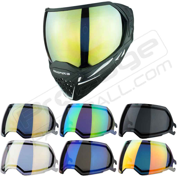 Empire EVS Paintball Mask - Black White - Choose Lens Color (SKU 3732)