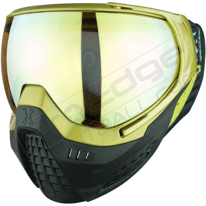 HK Army KLR Paintball Mask - Blackout Gold - Choose Lens Color (SKU 1719)