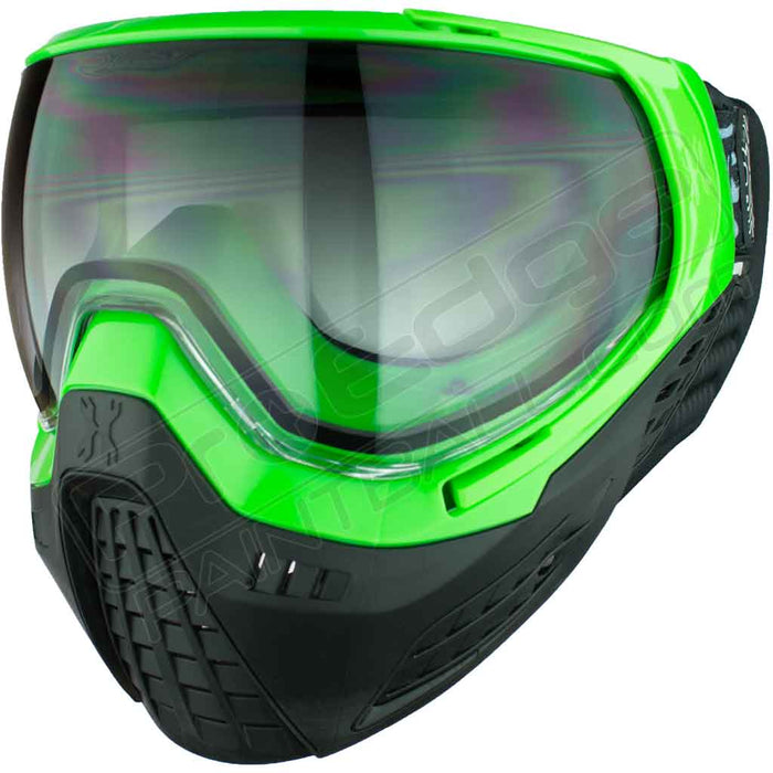 HK Army KLR Paintball Mask - Blackout Neon Green - Choose Lens Color (SKU 1721)