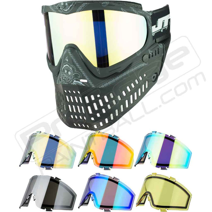 JT Proflex Paintball Mask LE - Bandana Black - Choose Lens Color (SKU 7091)