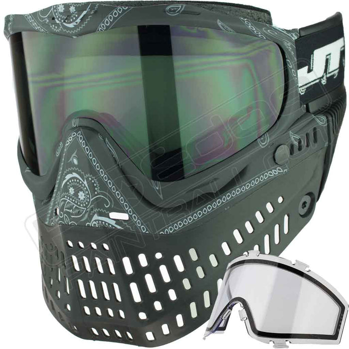 JT Proflex Paintball Mask LE - Bandana Black - Choose Lens Color (SKU 7091)