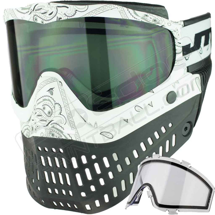 JT Proflex Paintball Mask LE - Bandana White - Choose Lens Color (SKU 6481)