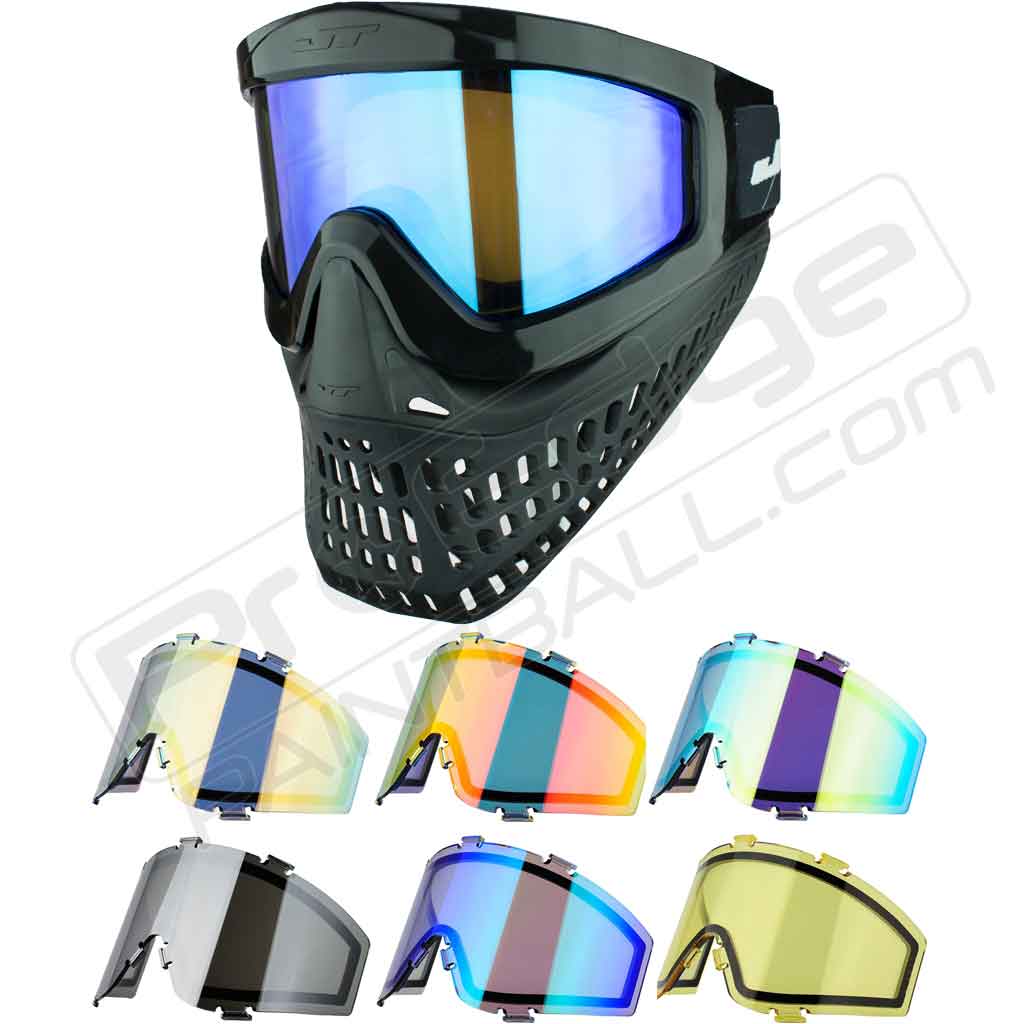 JT Proflex X Paintball Mask - Black - Choose Lens Color (SKU 2126