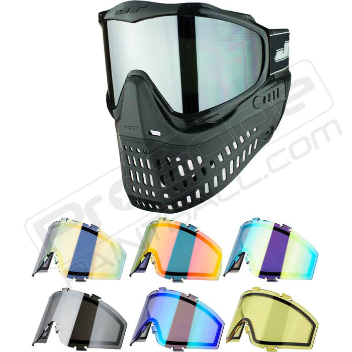JT Proflex Paintball Mask - Black - Choose Lens Color (SKU 2123)