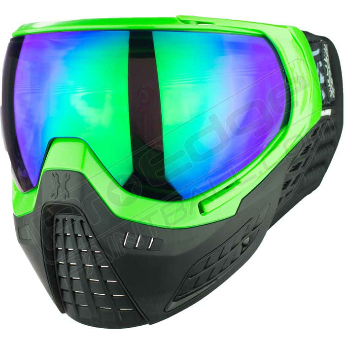 HK Army KLR Paintball Mask - Blackout Neon Green - Choose Lens Color (SKU 1721)