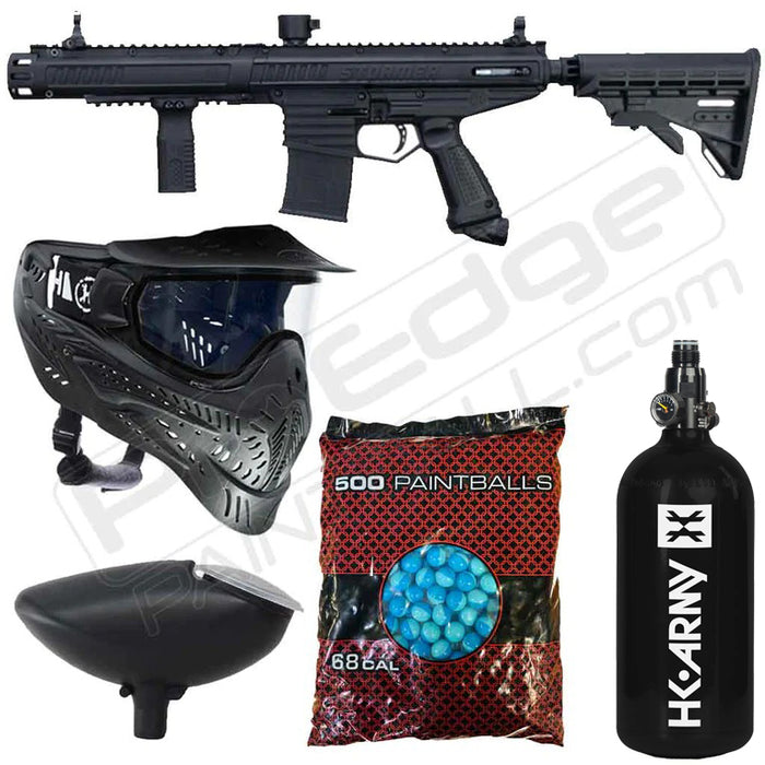 Tippmann Stormer Elite Dual Fed Paintball Gun Package - Black with HPA