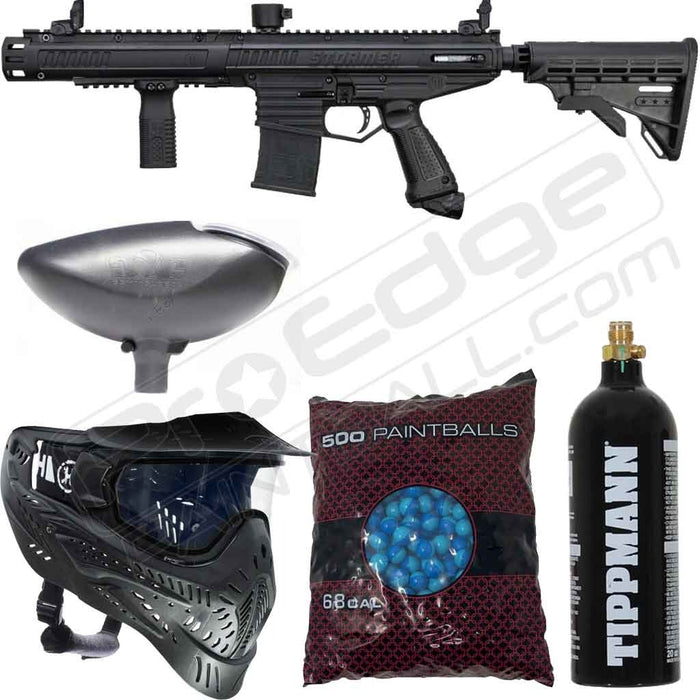 Tippmann Stormer Elite Dual Fed Paintball Gun Package - Black with CO2