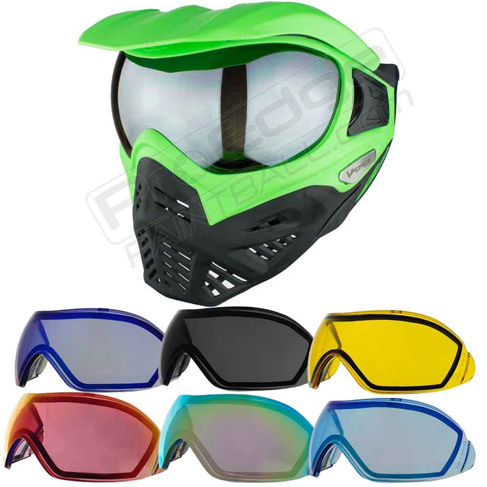 Vforce Grill 2.0 Paintball Mask - Green/Black - Choose Lens Color (SKU 4679)