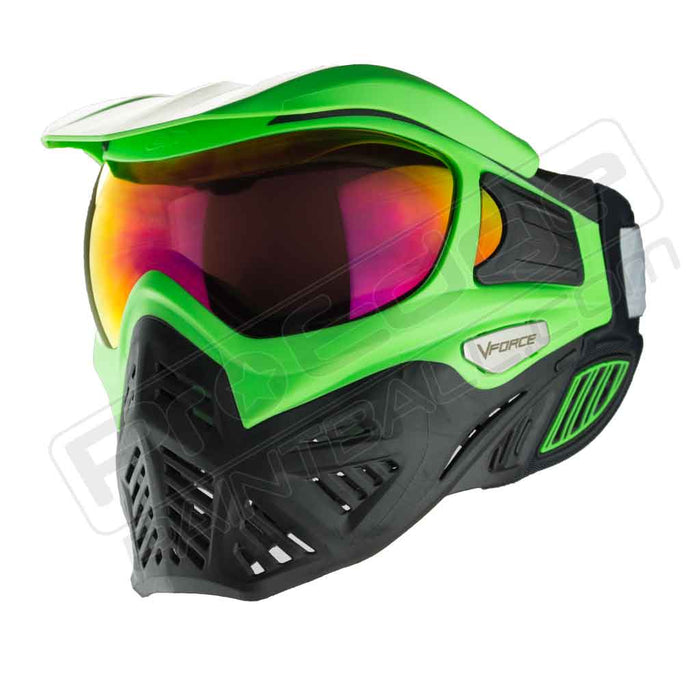 Vforce Grill 2.0 Paintball Mask - Green/Black - Choose Lens Color (SKU 4679)