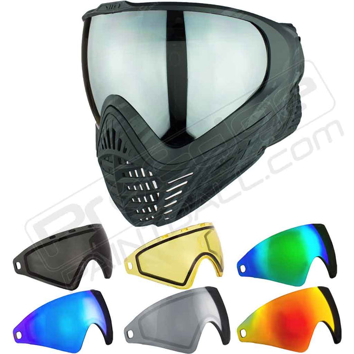 Virtue VIO Contour II Thermal Paintball Mask - Black - Choose Lens Color (SKU 3498)