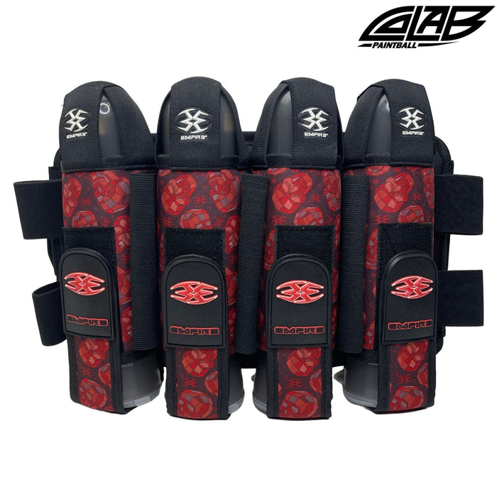 Empire CoLab Skull Pod Pack Harness 4+7- Red - Pro Edge Paintball