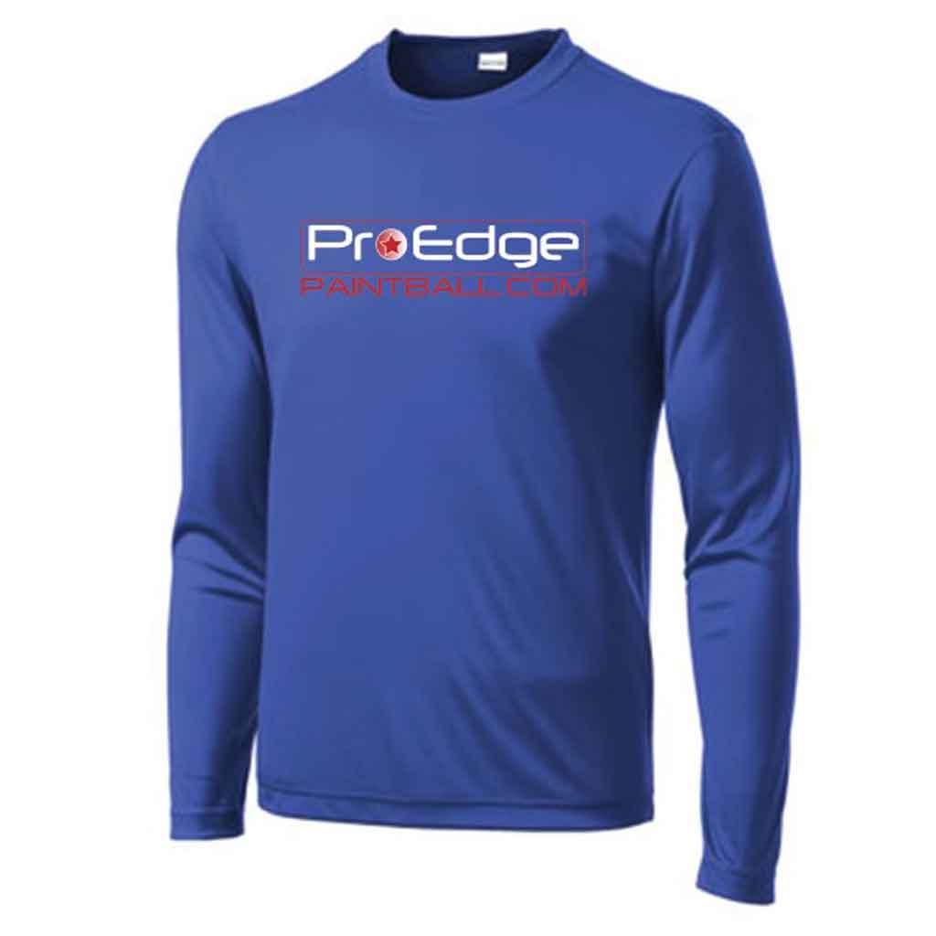 Pro Edge Logo Blue // DriFit Performance Long Sleeve — Pro Edge Paintball